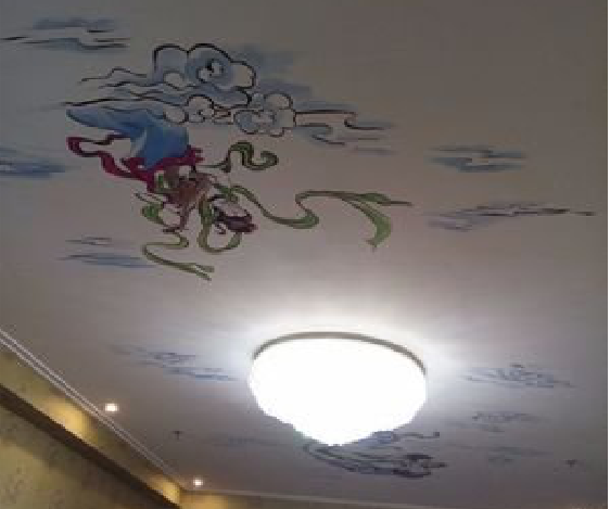 开化如何快速绘制天花板上的手绘墙？